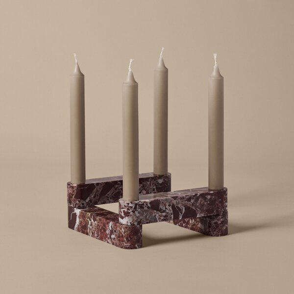 Modulárny svietnik Newel Rosso Levanto Marble