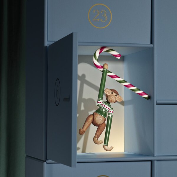 Drevená opička Monkey Christmas Jumper 2025 Small