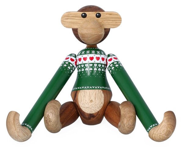 Drevená opička Monkey Christmas Jumper 2025 Small