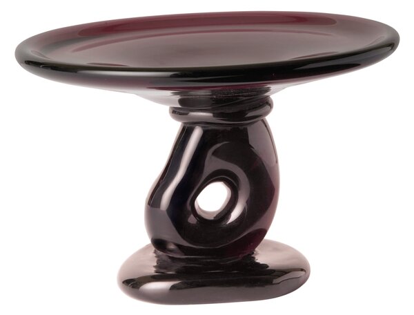 Sklenená misa na podstavci Damo Dark Grape Ø 24 cm