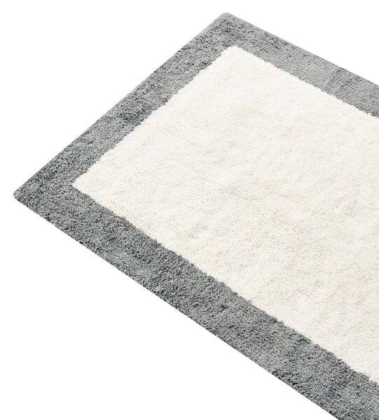 Kúpeľňová predložka béžová a sivá bavlnená obdĺžnikový tvar 60 x 90 cm koberec do kúpeľne moderný dizajn
