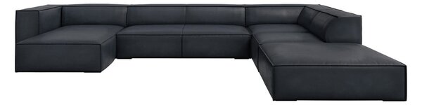 Tmavomodrá kožená rohová pohovka (pravý roh) Madame – Windsor & Co Sofas
