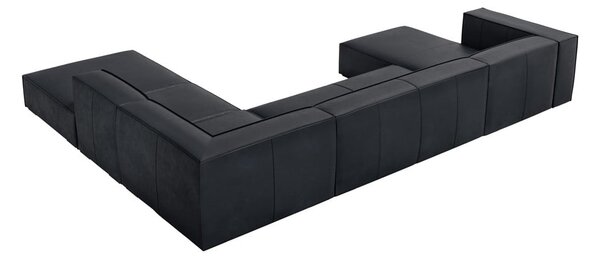 Tmavomodrá kožená rohová pohovka (pravý roh) Madame – Windsor & Co Sofas