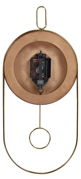 Nástenné hodiny tmavé drevo MDF kov 20 x 45 cm dizajn bez čísel s kyvadlom moderný štýl obývacia izba doplnky