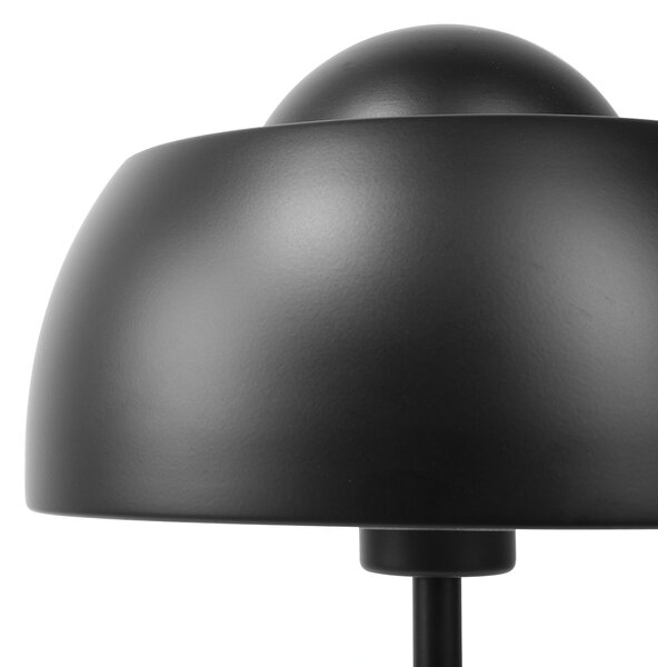 Stolná lampa čierna kov matná povrchová úprava 44 cm okrúhle kupolovité tienidlo nočný stolík osvetlenie moderný štýl obývačka spálňa