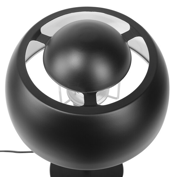 Stolná lampa čierna kov matná povrchová úprava 44 cm okrúhle kupolovité tienidlo nočný stolík osvetlenie moderný štýl obývačka spálňa