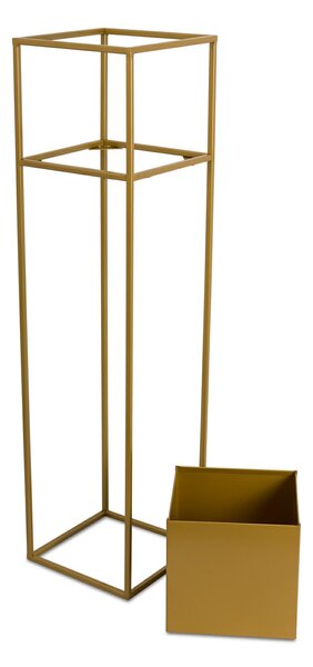 KOVOVÝ KVETINÁČ SO STOJANOM PLAIN 90X24 CM ZLATÁ