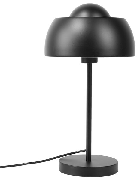 Stolná lampa čierna kov matná povrchová úprava 44 cm okrúhle kupolovité tienidlo nočný stolík osvetlenie moderný štýl obývačka spálňa