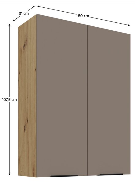 NovýNábytok.sk Horná kuchynská skrinka Finanzas 80 G-108 2F (pieskovosivá + dub artisan). Vlastná spoľahlivá doprava až k Vám domov. 1160916