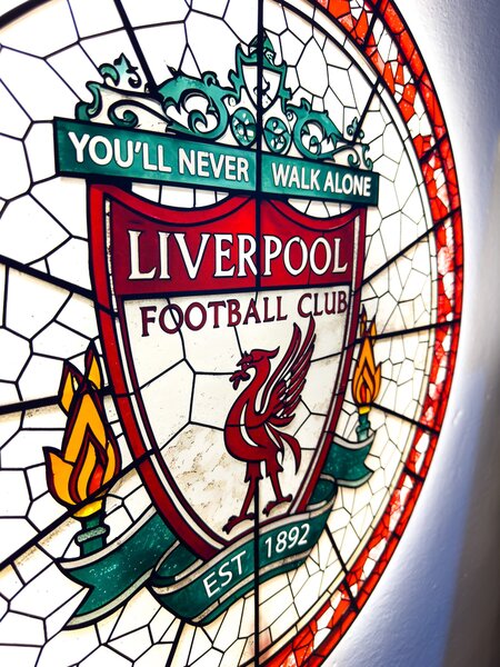 Svietiaci obraz Logo Liverpool - Sklenený efekt