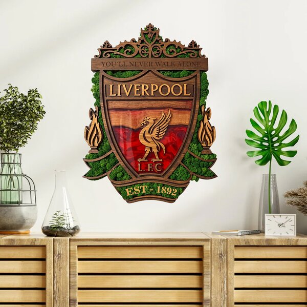 Machový drevený obraz - Liverpool