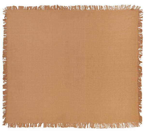 Bavlnená prikrývka hnedá 200 x 220 cm deka na posteľ so strapcami klasický dizajn spálňa