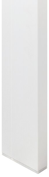Záhradný jedálenský stôl béžová vrchná doska z tvrdeného skla biely hliníkový rám 160 x 90 cm moderný dizajn exteriér