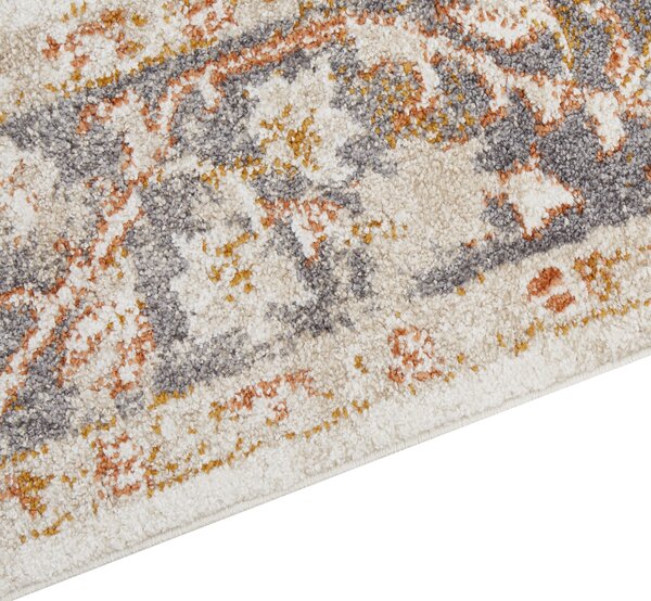 Koberec béžový syntetický materiál 80 x 150 cm orientálny vzor obdĺžnikový tvar moderný tradičný štýl obývačka spálňa
