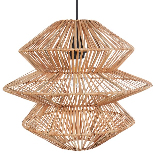 Závesná lampa prírodná ratanové tienidlo čierna kovová objímka na žiarovku boho stropné svietidlo obývačka spálňa chodba