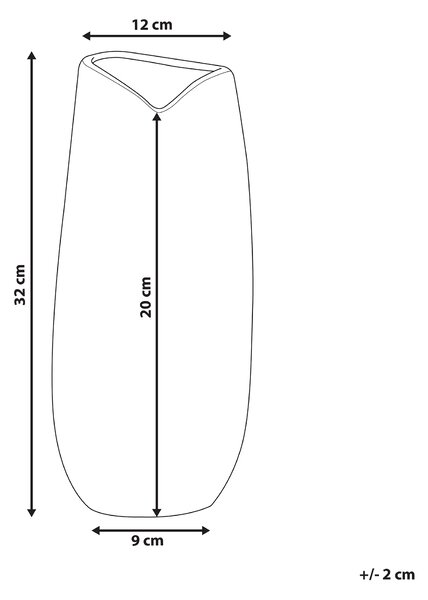 Dekoratívna stolná váza strieborná kameninová 32 cm glamour dizajn bytové doplnky