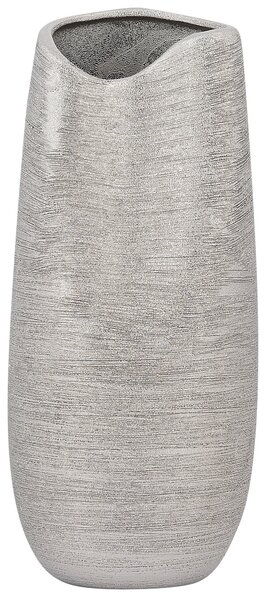 Dekoratívna stolná váza strieborná kameninová 32 cm glamour dizajn bytové doplnky