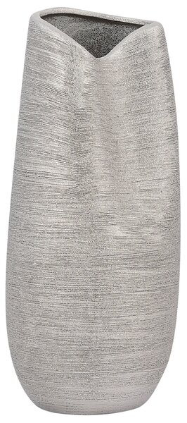 Dekoratívna stolná váza strieborná kameninová 32 cm glamour dizajn bytové doplnky