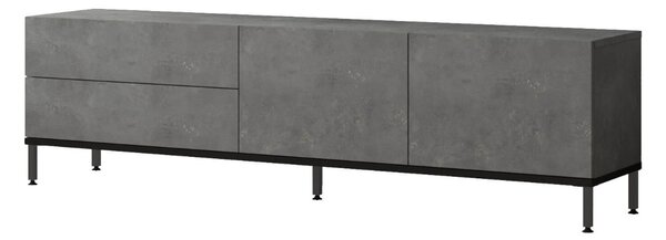 TV skrinka LEVY 6, farba beton/čierny kov
