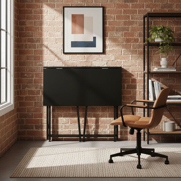 ModernHome Skladací počítačový stôl 80x45 cm, čierny ModernHome