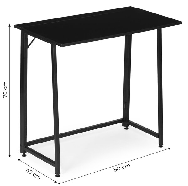 ModernHome Skladací počítačový stôl 80x45 cm, čierny ModernHome
