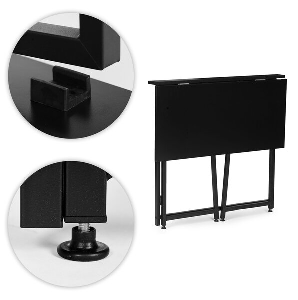 ModernHome Skladací počítačový stôl 80x45 cm, čierny ModernHome