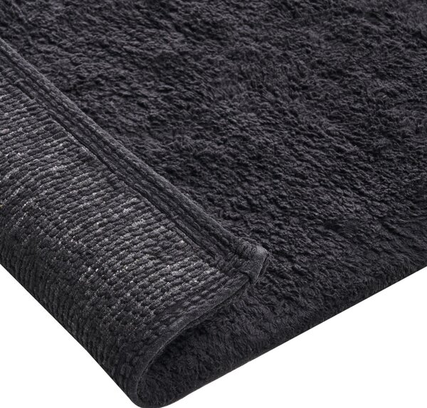 Kúpeľňová predložka čierna bavlnená obdĺžnikový tvar 60 x 90 cm mäkký koberec do kúpeľne moderný dizajn
