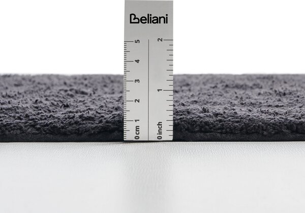 Kúpeľňová predložka čierna bavlnená obdĺžnikový tvar 60 x 90 cm mäkký koberec do kúpeľne moderný dizajn
