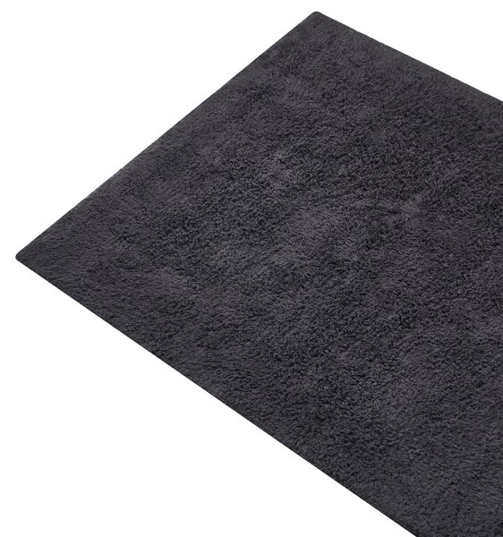 Kúpeľňová predložka čierna bavlnená obdĺžnikový tvar 60 x 90 cm mäkký koberec do kúpeľne moderný dizajn