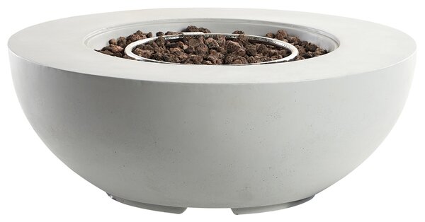 Vonkajšie záhradné ohnisko svetlosivé 108 x 40 cm okrúhle sklovláknobetón terasa balkón