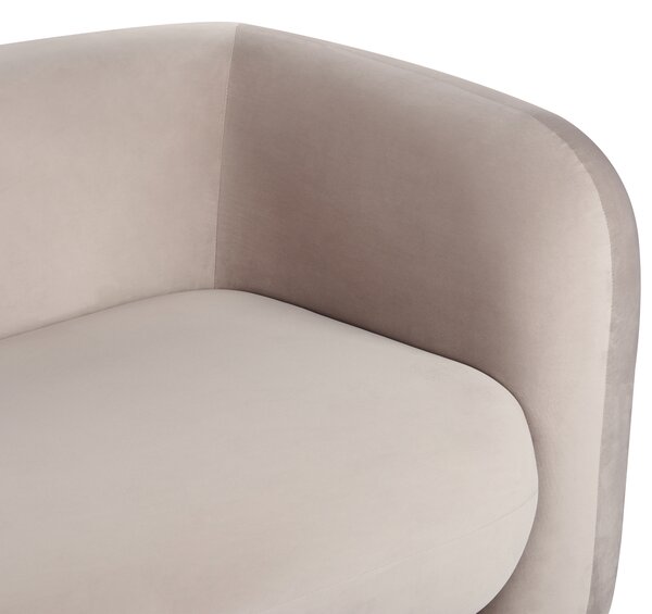Pohovka sivobéžová zamatové čalúnenie 3-miestna extra vankúše retro glamour art deco štýl obývačka