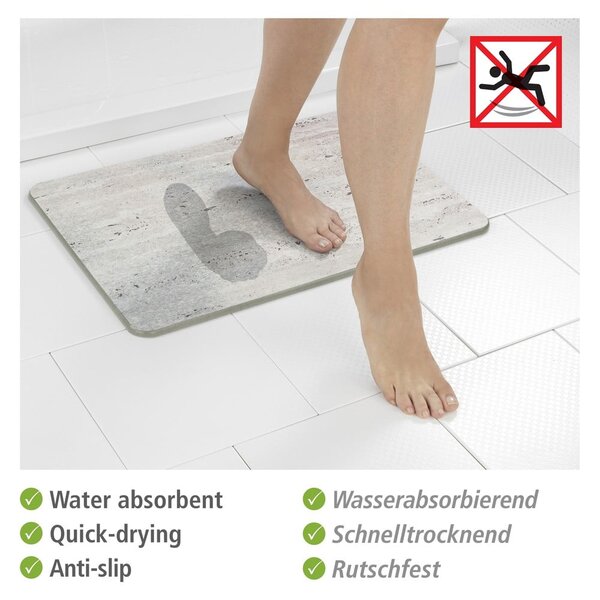 Svetlohnedá kúpeľňová predložka z kremeliny 39x60 cm Puna – Wenko