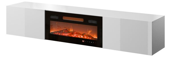 Mirjan24 TV skrinka Koda 200 s krbom, Farby: čierny / čierny lesk, Krb: čierny 5903211151798