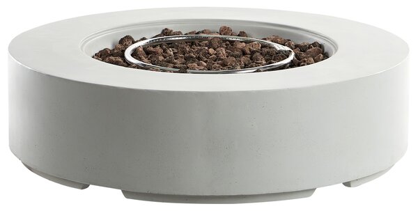 Vonkajšie záhradné ohnisko svetlosivé 107 x 30 cm okrúhle sklovláknobetón terasa balkón