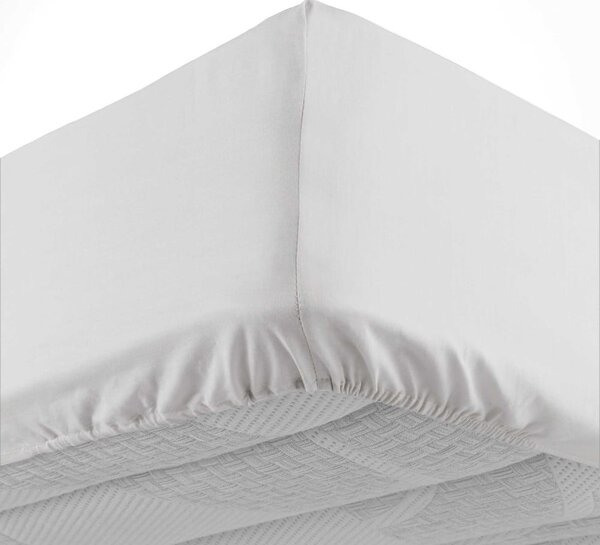 Biela napínacia bavlnená plachta 160x200 cm Lina – douceur d'intérieur
