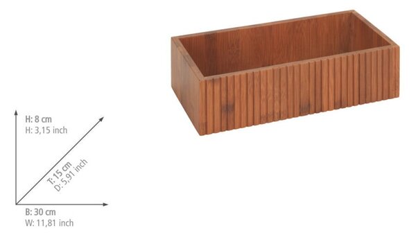Bambusový úložný box v prírodnej farbe 30x15x8 cm Mera – Wenko