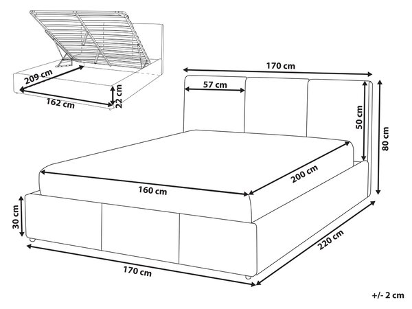 Posteľ s úložným priestorom svetlosivá zamatové čalúnenie dvojlôžková 160 x 200 cm prešívané čelo