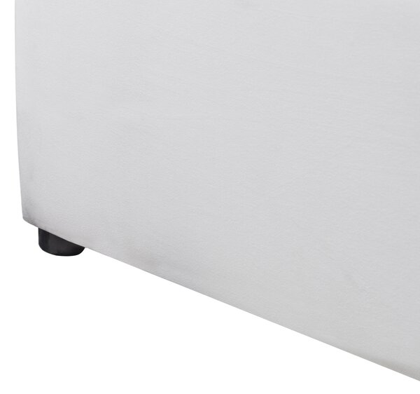 Posteľ s úložným priestorom svetlosivá zamatové čalúnenie dvojlôžková 160 x 200 cm prešívané čelo