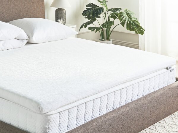 Vrchný matrac biela pamäťová pena polyesterový poťah 180 x 200 cm topper podložka na posteľ spálňa