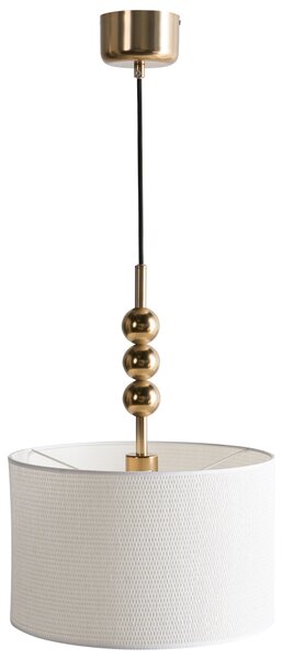 Závesná lampa mosadzná železo s bielym tienidlom mid-century modern štýl obývačka spálňa