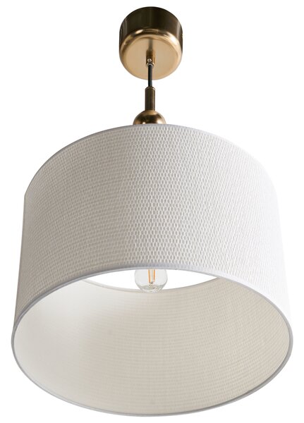 Závesná lampa mosadzná železo s bielym tienidlom mid-century modern štýl obývačka spálňa