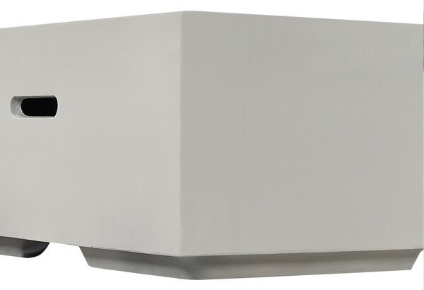 Ohnisko svetlosivé MgO oceľ 143 x 71 cm obdĺžnikový tvar propánový ohrievač záhrada terasa exteriér