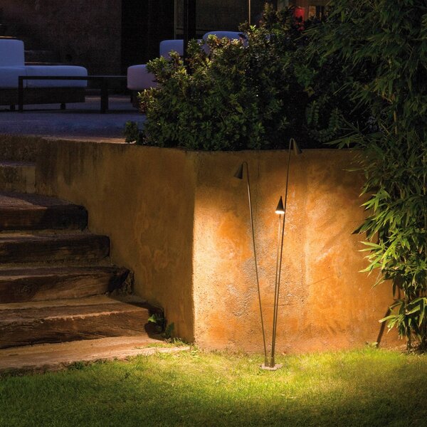 Vibia Vonkajšia stojaca LED lampa Brisa, 3-pl., khaki, Hnedá / hrdzavá, Plast, Dizajn, Vonkajšie svetlá neobvyké tvary