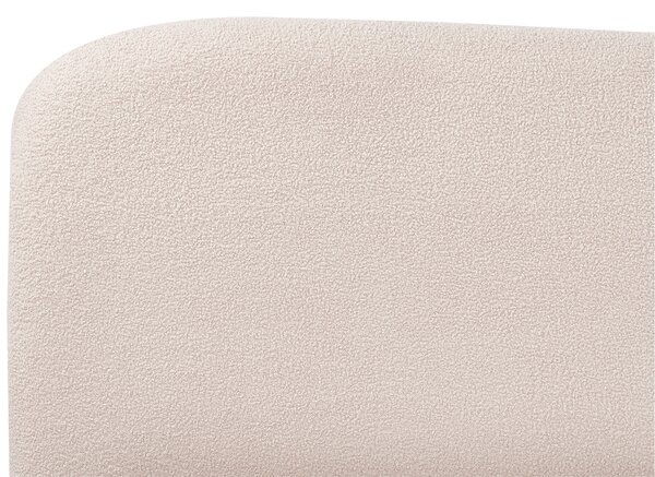 Posteľ s úložným priestorom svetlobéžová buklé čalúnenie 140 x 200 cm minimalistický moderný dizajn spálňa