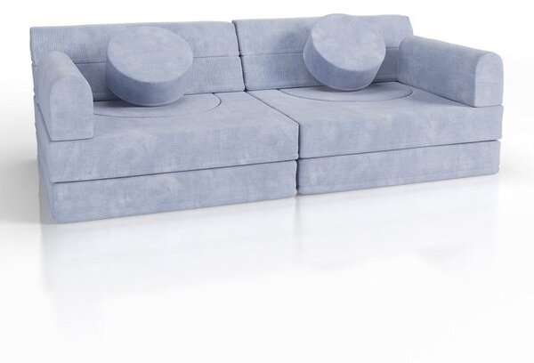 Dizajnová modulárna pohovka pre deti, 150 cm, svetlo modrá