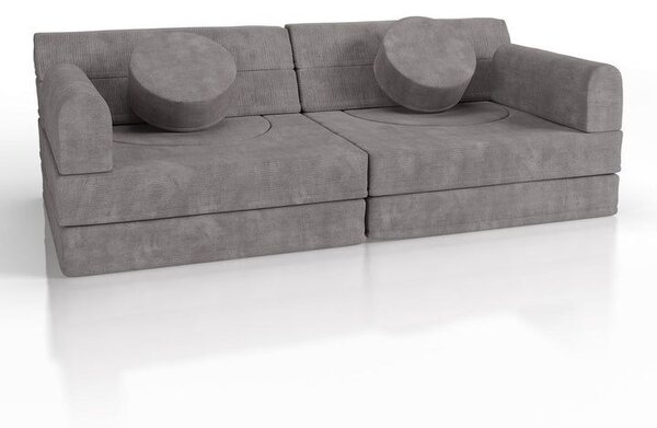 Modulárna dizajnová pohovka pre deti, 150 cm, sivá