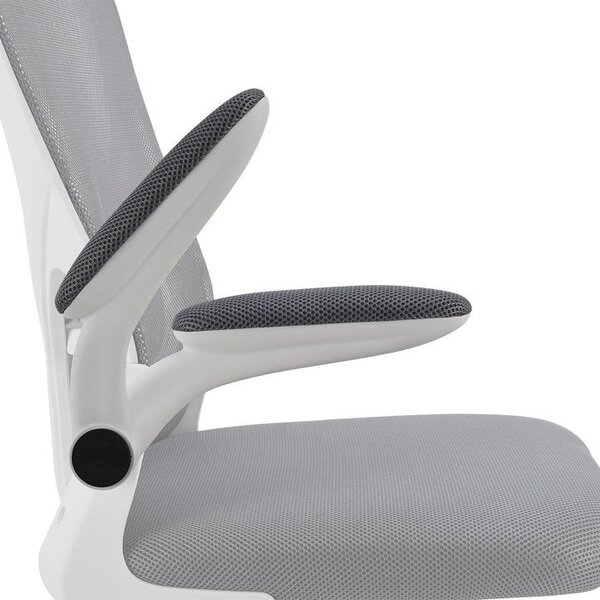 Ergonomická kancelárska stolička, sivá/biela, sieťovina