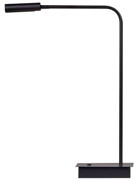 LED stolná lampa čierna kovová s podstavcom nastaviteľné tienidlo kancelárska lampa moderný štýl pracovňa kancelária