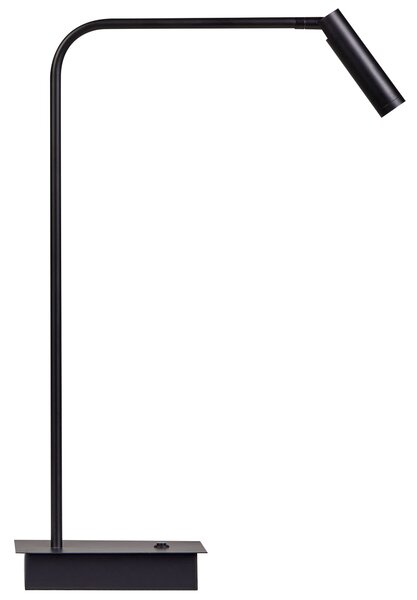 LED stolná lampa čierna kovová s podstavcom nastaviteľné tienidlo kancelárska lampa moderný štýl pracovňa kancelária
