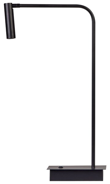 LED stolná lampa čierna kovová s podstavcom nastaviteľné tienidlo kancelárska lampa moderný štýl pracovňa kancelária